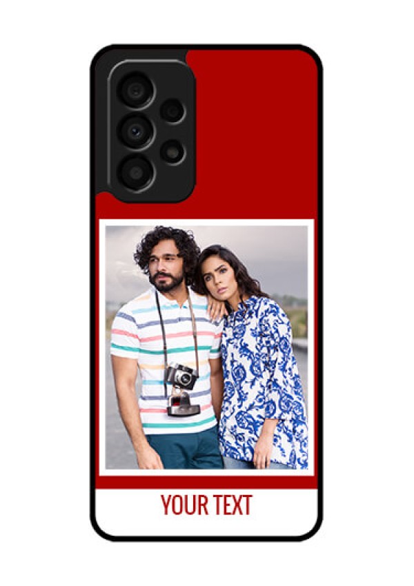 Galaxy A33 5G Personalized Glass Phone Case - Simple Red Color Design