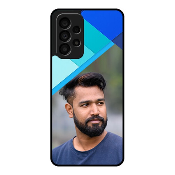 Galaxy A33 5G Custom Glass Phone Case - Blue Pattern Design