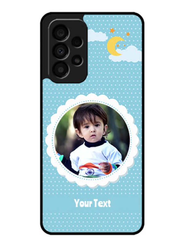 Custom Galaxy A33 5G Personalised Glass Phone Case - Violet Pattern Design