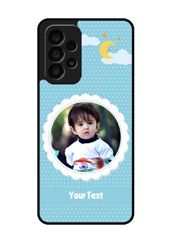 Galaxy A33 5G Personalised Glass Phone Case - Violet Pattern Design