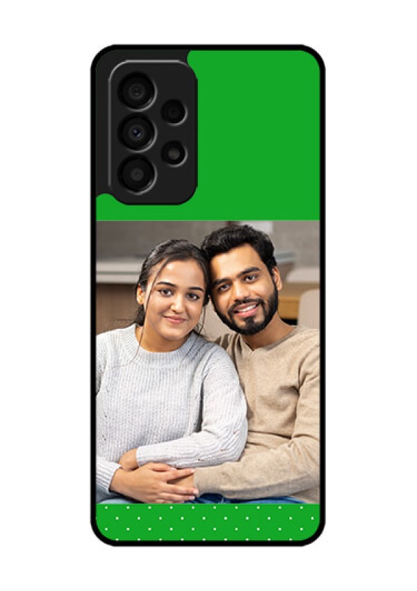 Galaxy A33 5G Personalized Glass Phone Case - Green Pattern Design
