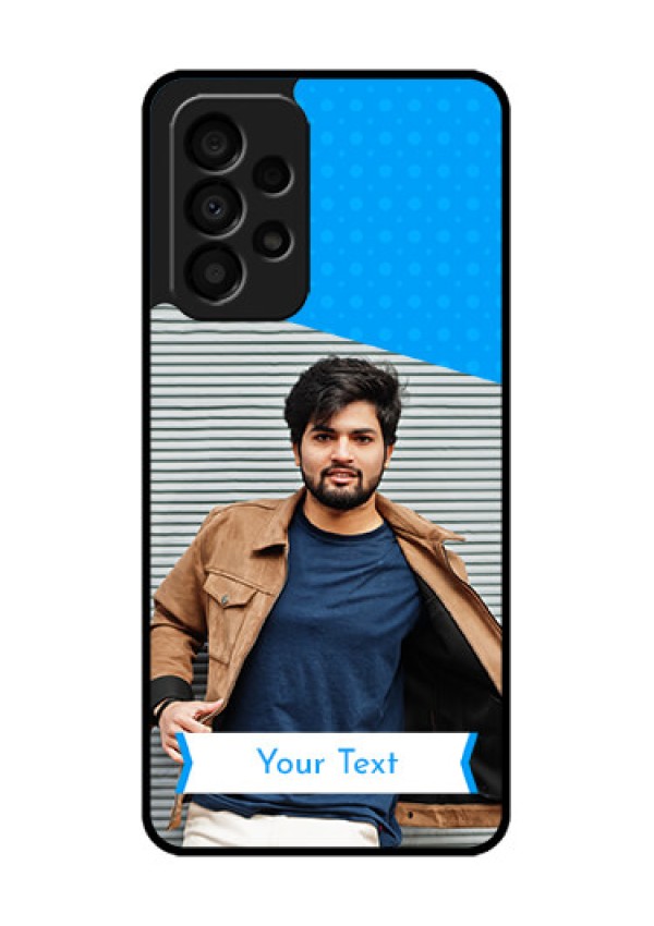 Galaxy A33 5G Photo Printing on Glass Case - Simple Blue Color Design