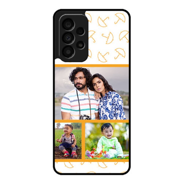 Galaxy A33 5G Custom Glass Mobile Case - Yellow Pattern Design