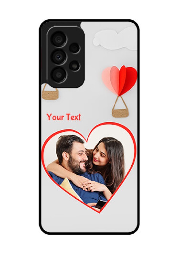 Galaxy A33 5G Custom Glass Mobile Case - Parachute Love Design