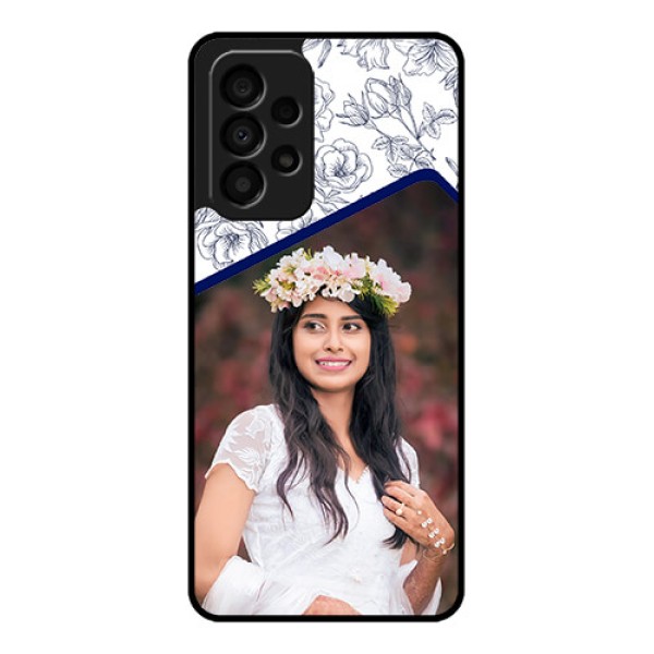 Galaxy A33 5G Personalized Glass Phone Case - Premium Floral Design