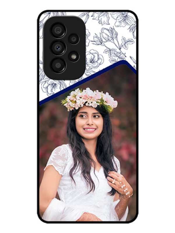 Custom Galaxy A33 5G Personalized Glass Phone Case - Premium Floral Design
