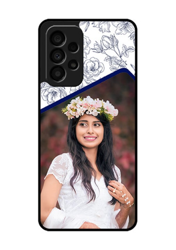 Galaxy A33 5G Personalized Glass Phone Case - Premium Floral Design