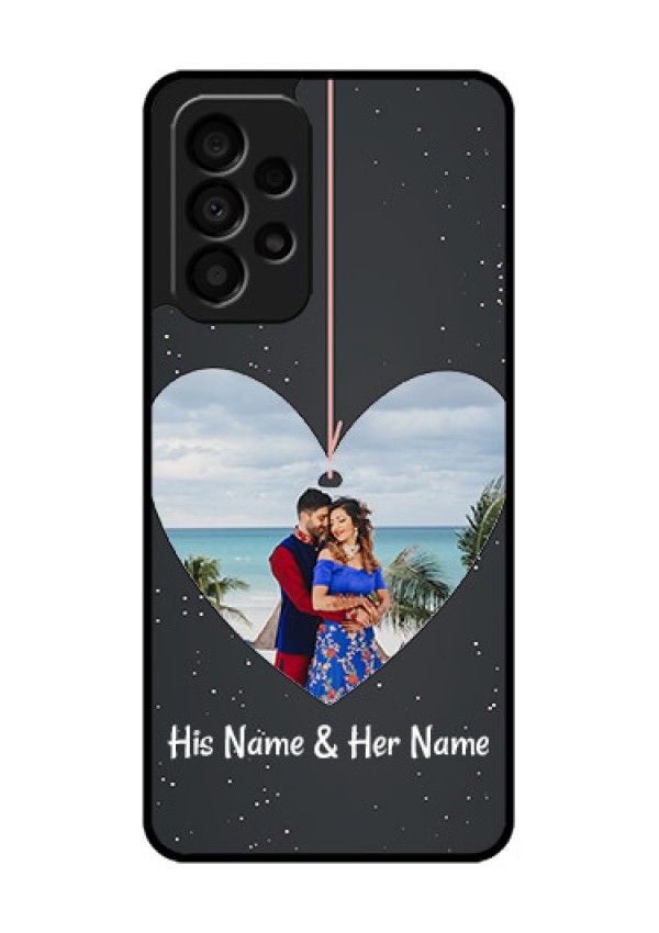 Galaxy A33 5G Custom Glass Phone Case - Hanging Heart Design