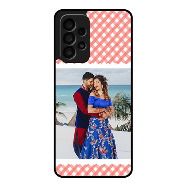 Galaxy A33 5G Personalized Glass Phone Case - Pink Pattern Design