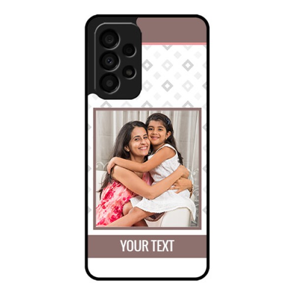 Galaxy A33 5G Photo Printing on Glass Case - Simple Diamond Design