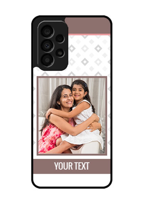 Galaxy A33 5G Photo Printing on Glass Case - Simple Diamond Design