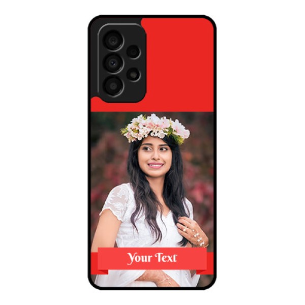 Galaxy A33 5G Custom Glass Phone Case - Simple Red Color Design Galaxy A33 5G Custom Glass Phone Case - Simple Red Color Design