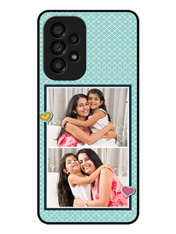 Custom Galaxy A33 5G Custom Glass Phone Case - 2 Image Holder with Pattern Design