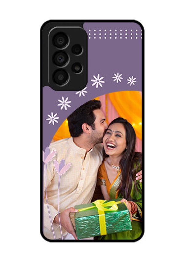 Galaxy A33 5G Custom Glass Mobile Case - Lavender flowers design