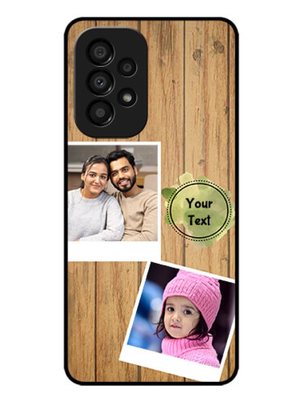 Custom Galaxy A33 5G Custom Glass Phone Case - Wooden Texture Design