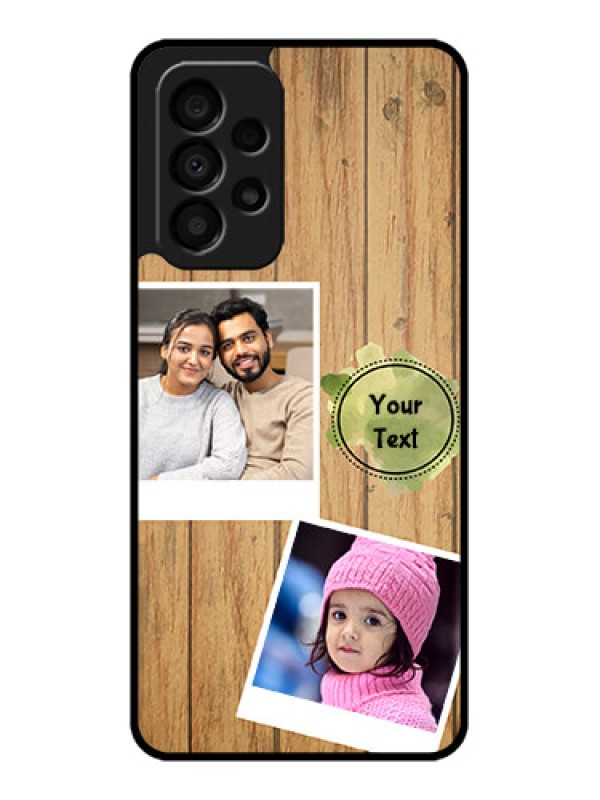 Custom Galaxy A33 5G Custom Glass Phone Case - Wooden Texture Design