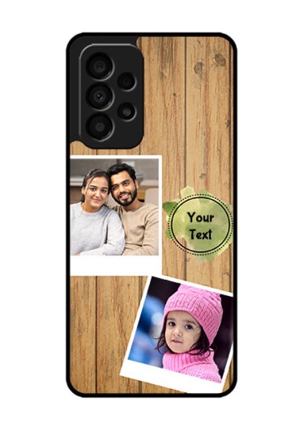 Galaxy A33 5G Custom Glass Phone Case - Wooden Texture Design