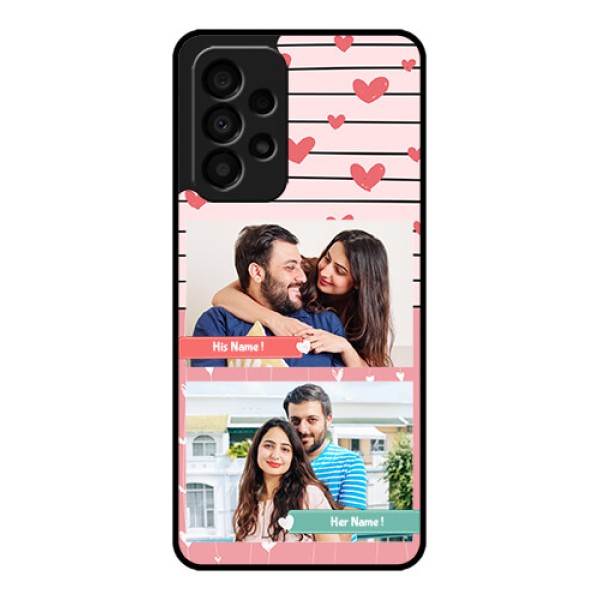Galaxy A33 5G Custom Glass Mobile Case - Photo with Heart Design