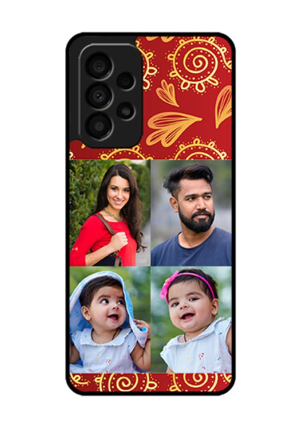 Galaxy A33 5G Photo Printing on Glass Case - 4 Image Traditional Design