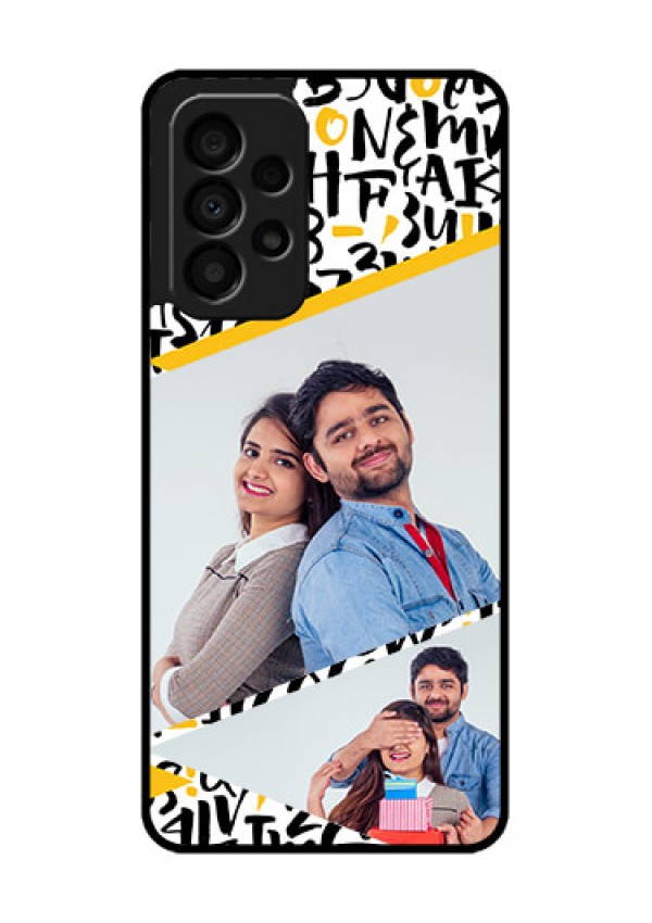 Galaxy A33 5G Custom Glass Mobile Case - Letters Pattern Design