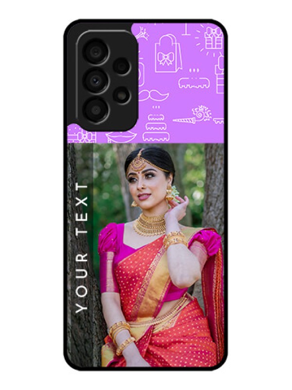 Custom Galaxy A33 5G Custom Glass Mobile Case - Birthday Icons Design