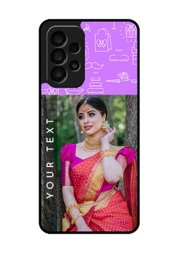 Galaxy A33 5G Custom Glass Mobile Case - Birthday Icons Design