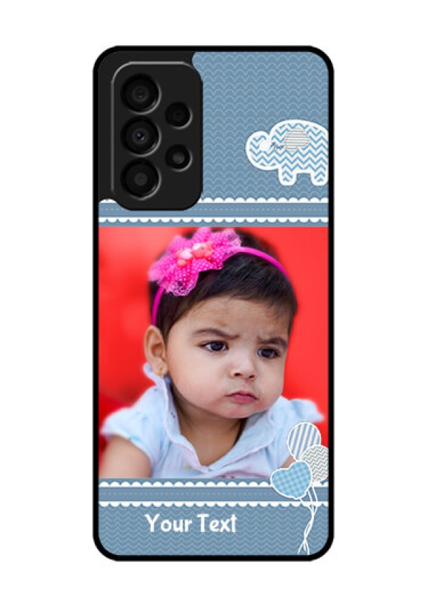 Galaxy A33 5G Photo Printing on Glass Case - with Kids Pattern Design