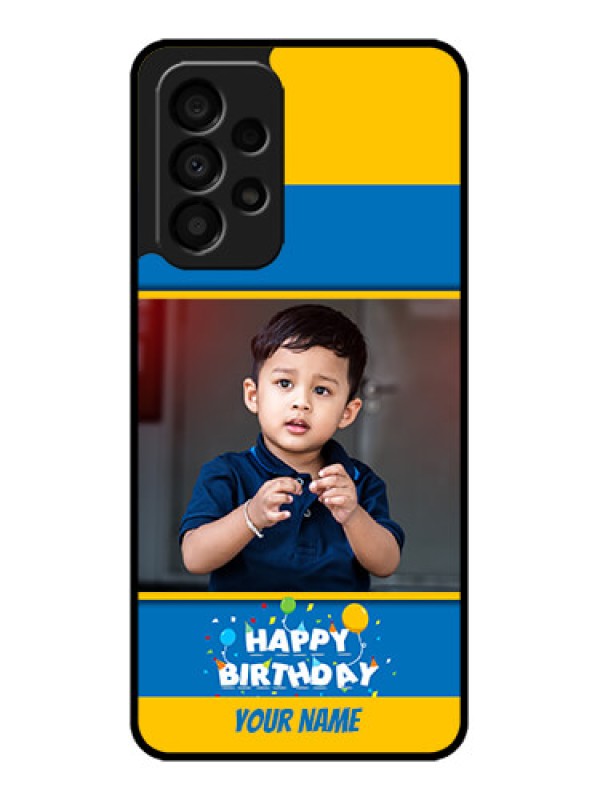 Custom Galaxy A33 5G Custom Glass Mobile Case - Birthday Wishes Design