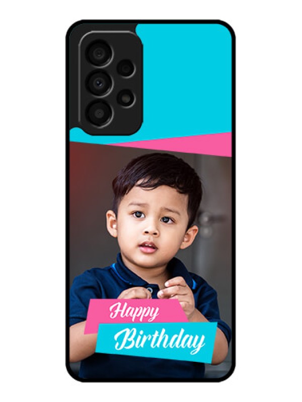 Custom Galaxy A33 5G Personalized Glass Phone Case - Image Holder with 2 Color Design