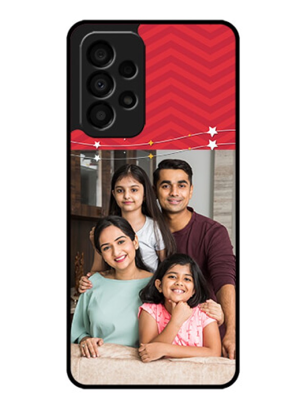 Custom Galaxy A33 5G Personalized Glass Phone Case - Happy Family Design