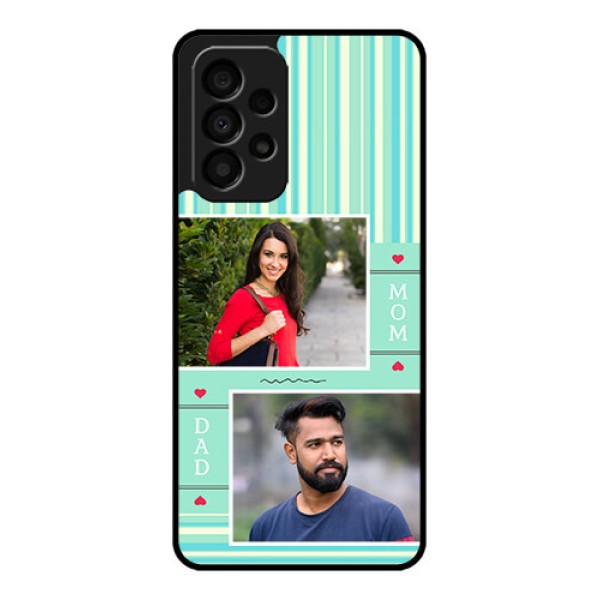 Galaxy A33 5G Custom Glass Phone Case - Mom & Dad Pic Design
