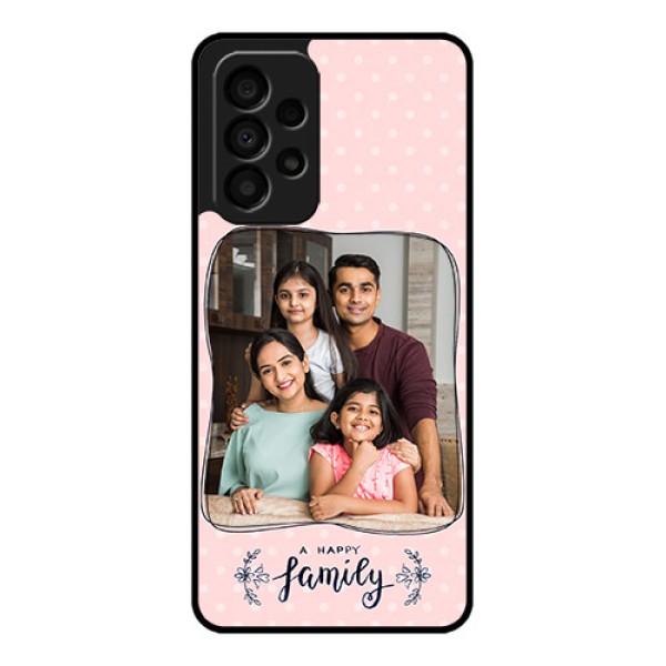 Galaxy A33 5G Custom Glass Phone Case - Family with Dots Design