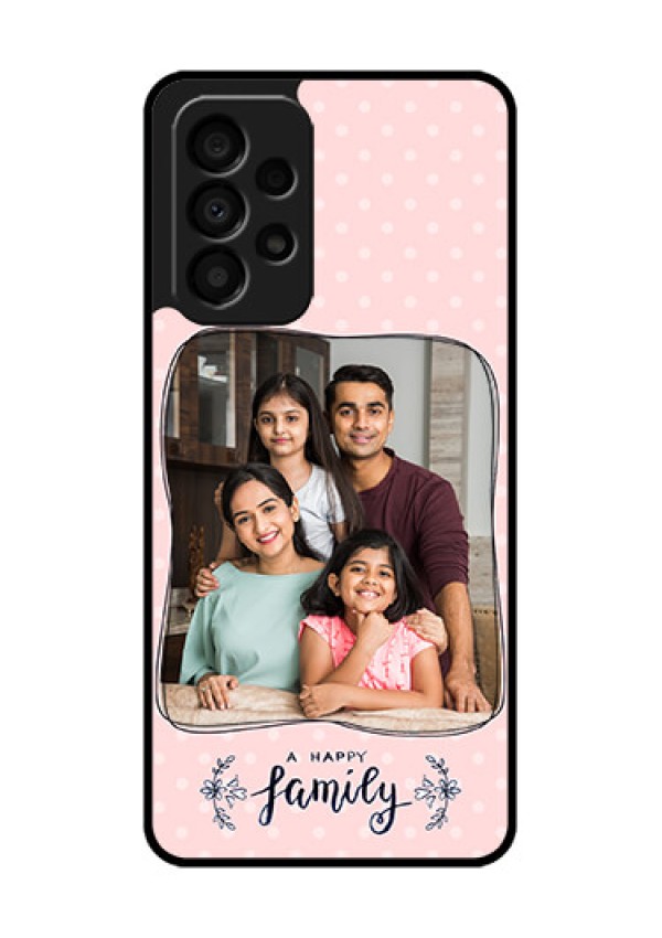 Galaxy A33 5G Custom Glass Phone Case - Family with Dots Design
