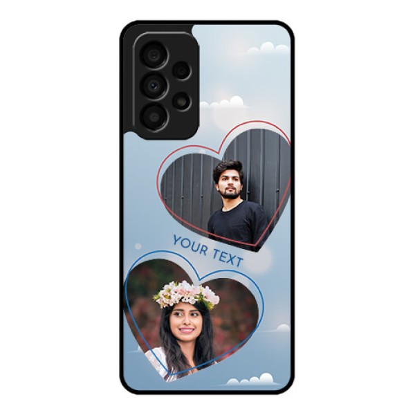 Galaxy A33 5G Custom Glass Mobile Case - Blue Color Couple Design