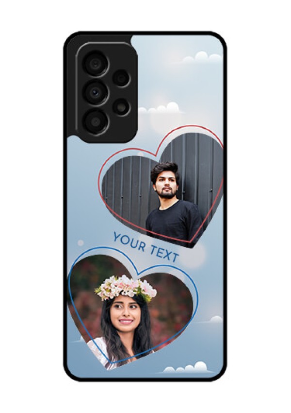 Galaxy A33 5G Custom Glass Mobile Case - Blue Color Couple Design