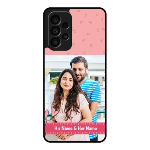Galaxy A33 5G Personalized Glass Phone Case - Love Design Peach Color