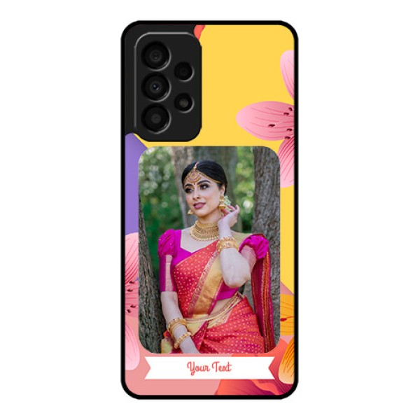 Galaxy A33 5G Custom Glass Mobile Case - 3 Image With Vintage Floral Design