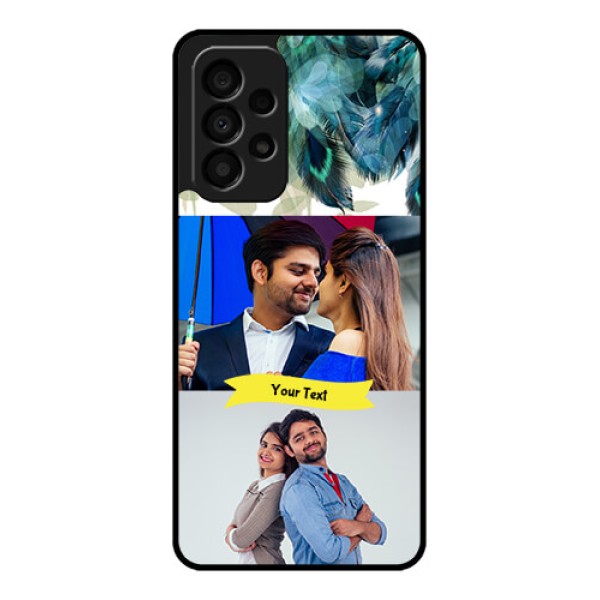 Galaxy A33 5G Personalized Glass Phone Case - Image with Boho Peacock Feather Design Galaxy A33 5G Personalized Glass Phone Case - Image with Boho Peacock Feather Design