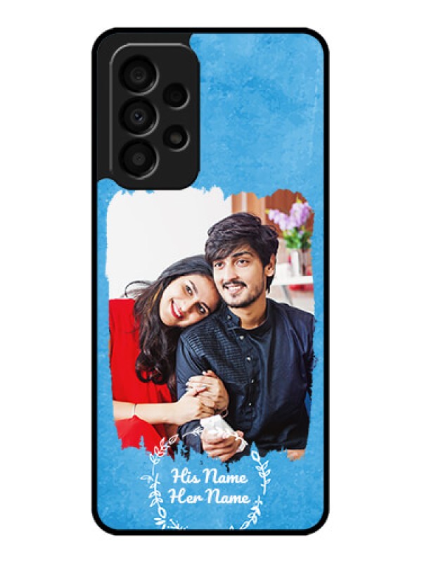 Custom Galaxy A33 5G Custom Glass Phone Case - Blue Color Vintage Design