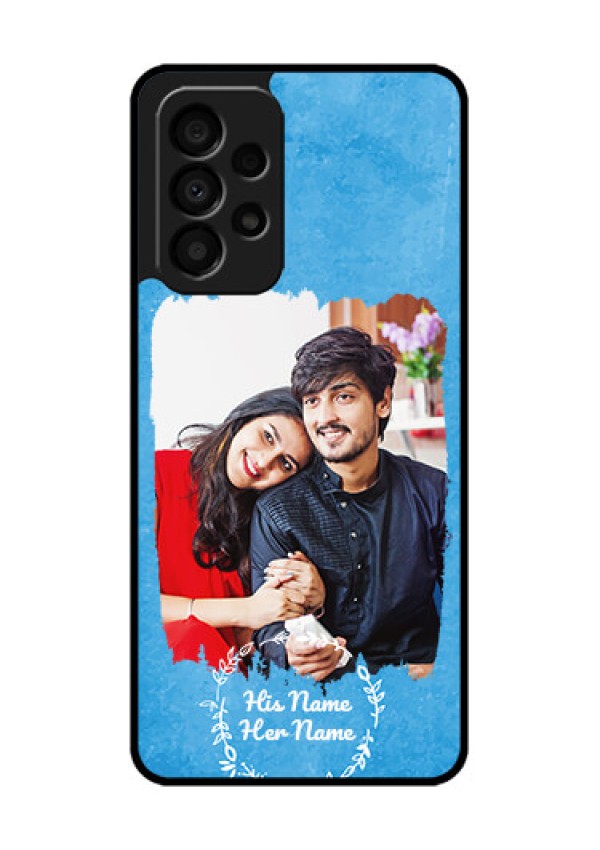 Galaxy A33 5G Custom Glass Phone Case - Blue Color Vintage Design