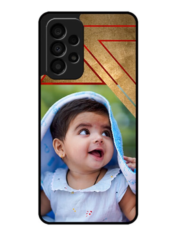 Custom Galaxy A33 5G Personalized Glass Phone Case - Gradient Abstract Texture Design