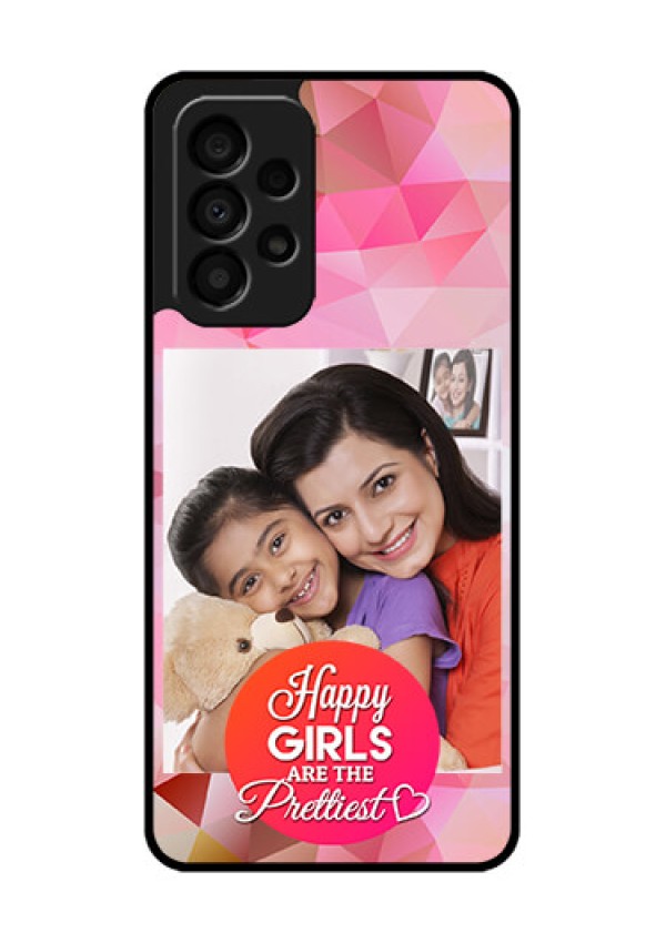 Galaxy A33 5G Photo Printing on Glass Case - Abstract Triangle Design