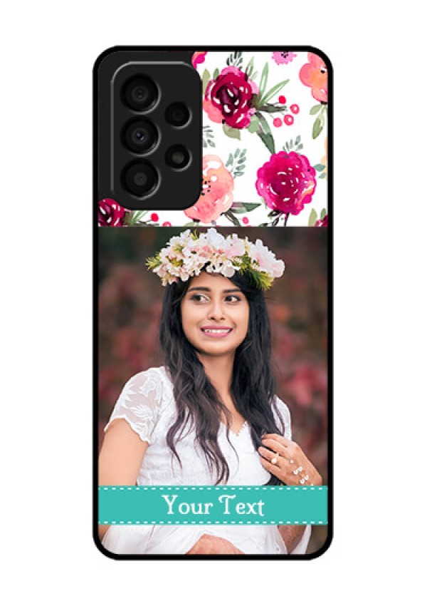Galaxy A33 5G Custom Glass Phone Case - Watercolor Floral Design