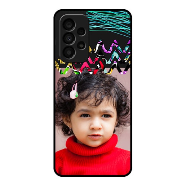 Galaxy A33 5G Personalized Glass Phone Case - Neon Abstract Design