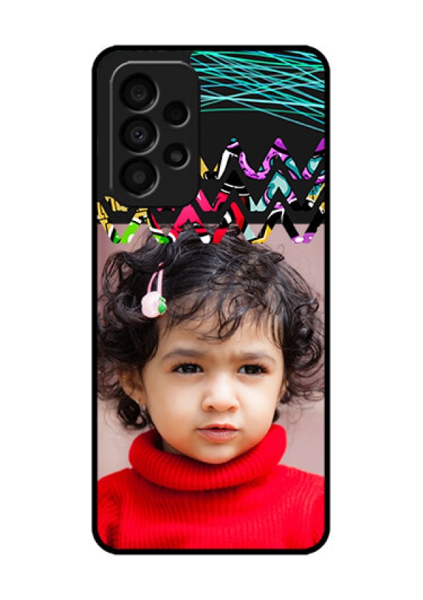 Galaxy A33 5G Personalized Glass Phone Case - Neon Abstract Design