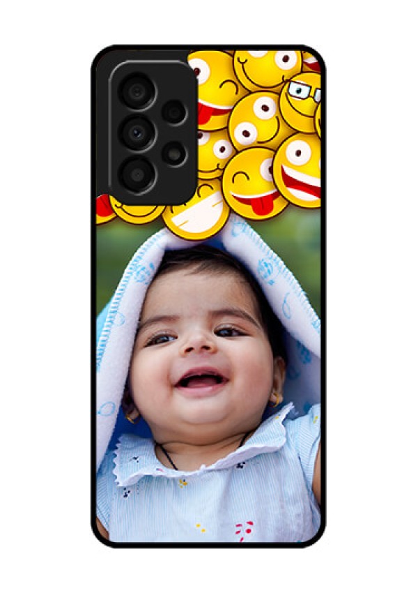 Galaxy A33 5G Custom Glass Mobile Case - with Smiley Emoji Design
