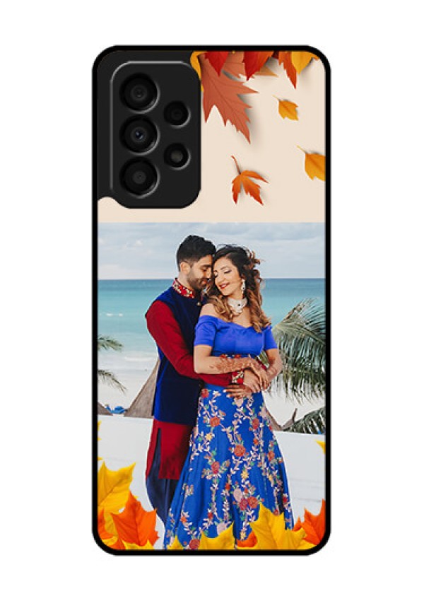 Galaxy A33 5G Photo Printing on Glass Case - Autumn Maple Leaves Design