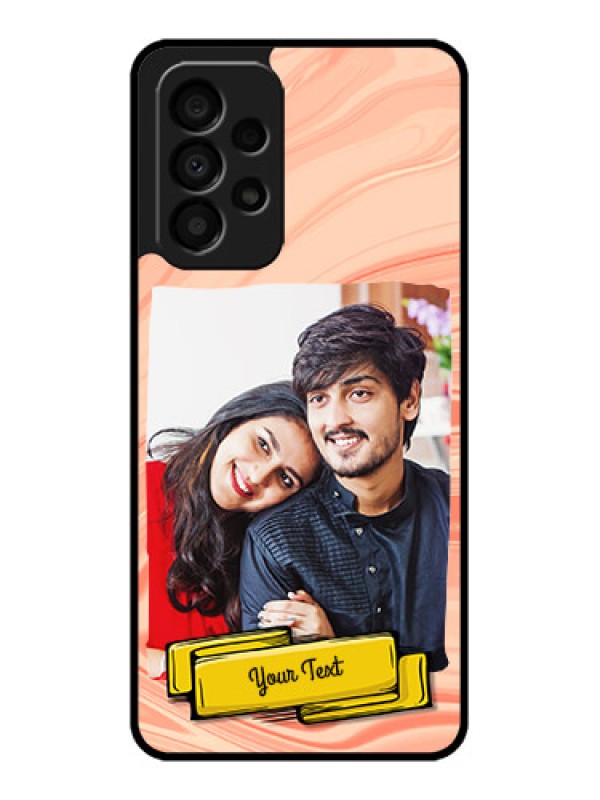 Custom Galaxy A33 5G Personalized Glass Phone Case - Marble Texture Design