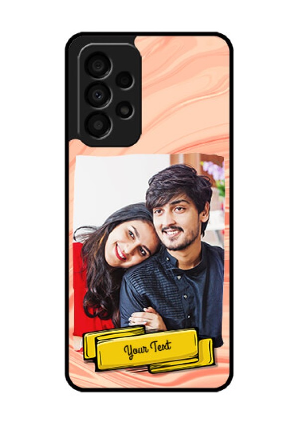 Galaxy A33 5G Personalized Glass Phone Case - Marble Texture Design