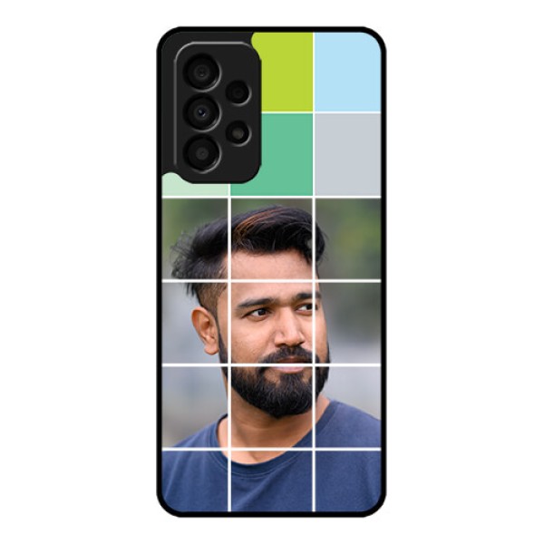 Galaxy A33 5G Photo Printing on Glass Case - with white box pattern
